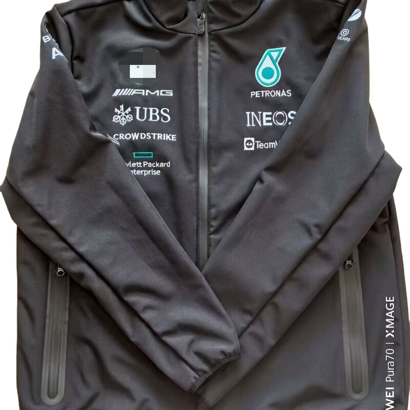 New Factory Team Cycling Jacket, Windproof, Waterproof, Fleece-Lined, Warm Softshell Jacket with Embroidered Logo