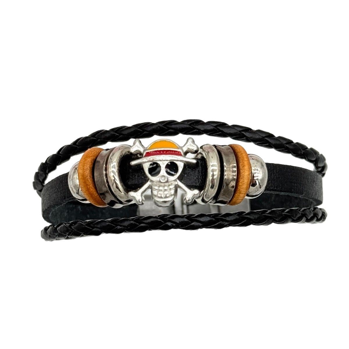 Pulsera de cuero de una pieza Luffy sombrero de paja GRUPO DE Europa y América retro pulsera de cuero al por mayor