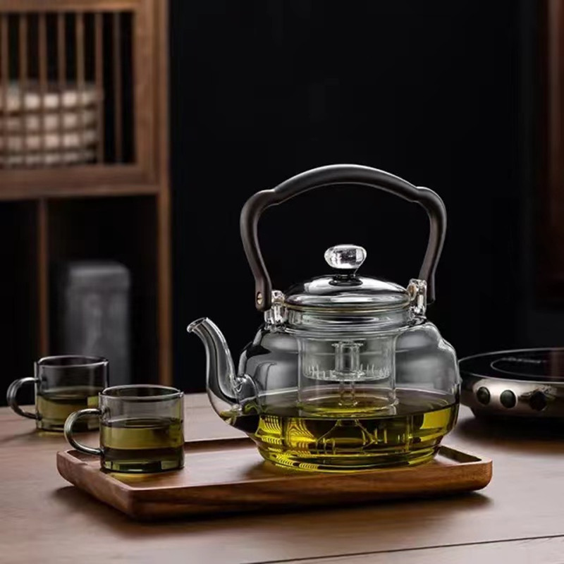 家用1200ml煙灰星空蒸煮一體提梁壺電陶爐蒸茶壺辦公室煮茶器兩用