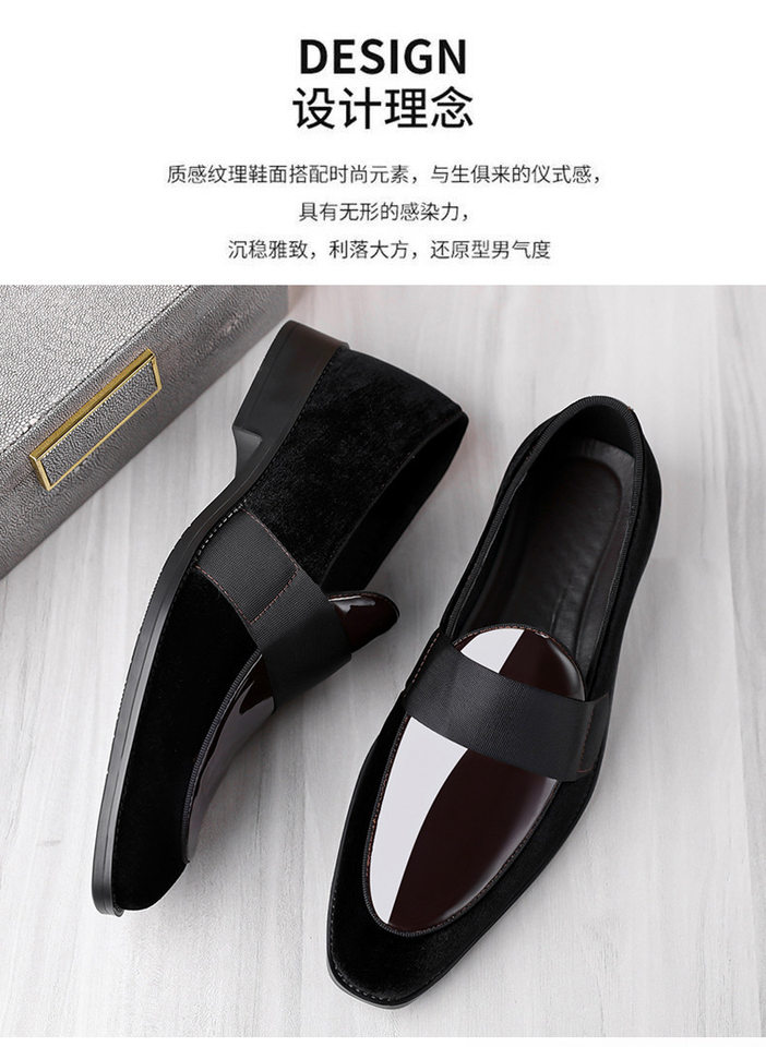 Giày da nam công sở mũi nhọn cổ thấp kiểu xỏ chân, buộc dây thanh lịch — Màu nâu, màu đen chi tiết 12