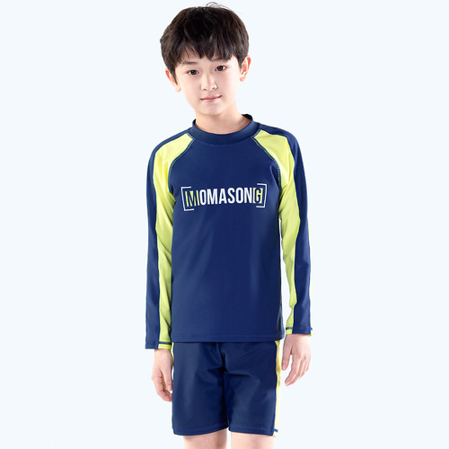 Momasong children's swimsuit summer new product teenagers and boys split swimsuit long-sleeved sun protection quick-drying swimsuit