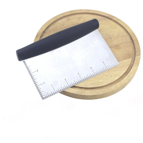 Wholesale plastic handle stainless steel scraping blade flour scraper leveling knife flat scraper baking tool dough cutting