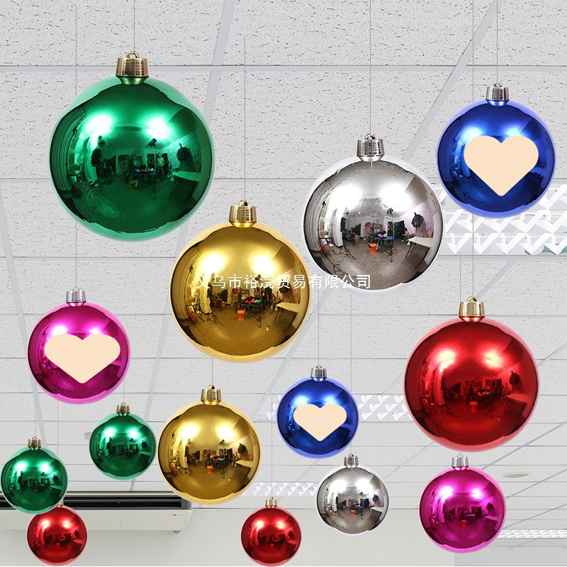 Bolas de Navidad brillantes bolas galvanizadas bolas de color bolas colgantes centro comercial bar techo árbol de Navidad decoración de bolas de dragón y tigre