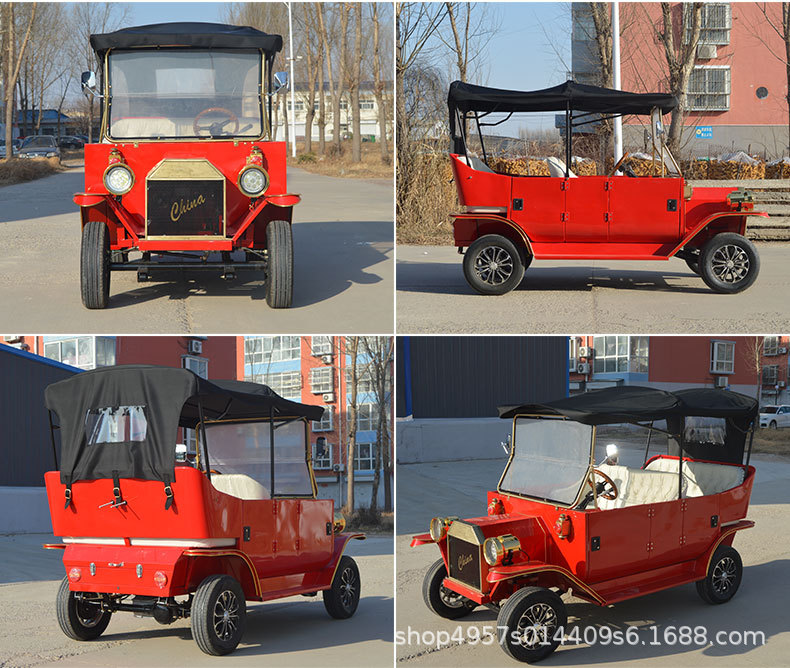 Golf Cart with 5-8 Seats for Real Estate Offices, Sightseeing Areas, and Shuttle Services; Vintage Electric Classic Car; Sightseeing Vehicle