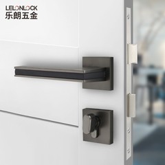 New Chinese style interior wooden door split lock interior door gray handle lock zinc alloy bedroom silent magnetic lock