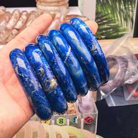 天然老矿油画感青金石手镯批发天然油性光泽女首饰平安圆条直播