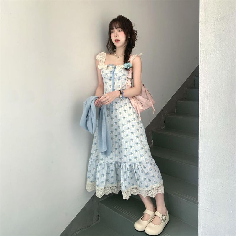 (オリジナル品質) スーパーフェアリー ジェントルスタイル 初恋 花柄サスペンダードレス 夏新作 ソルトアンドスイートドレス|undefined