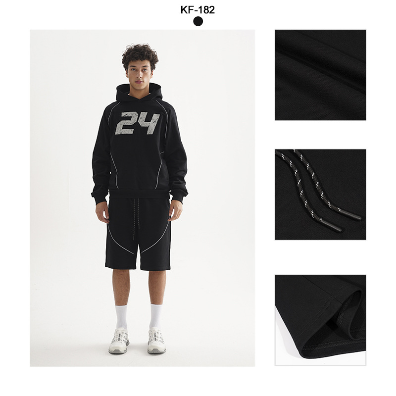 ETAI Hombre| Pantalones deportivos casuales, pantalones cortos de estilo americano, pantalones deportivos de algodón de peso pesado y sueltos.