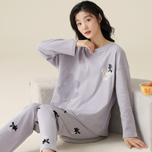 【纯棉】睡衣女士新款春秋冬季长袖长裤全棉韩版家居服时尚两件套