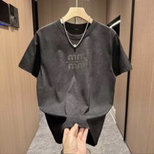 短袖恤男潮牌夏季宽松五分袖2025年新款网红潮流简约印花上衣