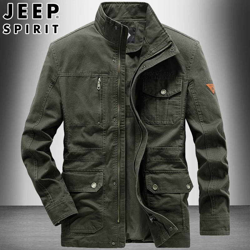 Мужская куртка средней длины, Свободный Топ больших размеров для среднего возраста, тонкая весенне-осенняя повседневная куртка, Мужская одежда 8861JP