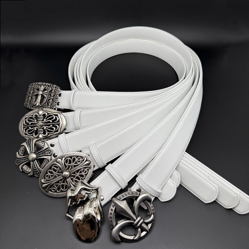 Punk Style European and American Trendy Crochet Buckle Decorative Cross Simple Belt Belt with Jeans Jacket High-End Punk Style European and American Trendy Crochet Buckle Decorative Cross Simple Belt Belt with Jeans Jacket High-End