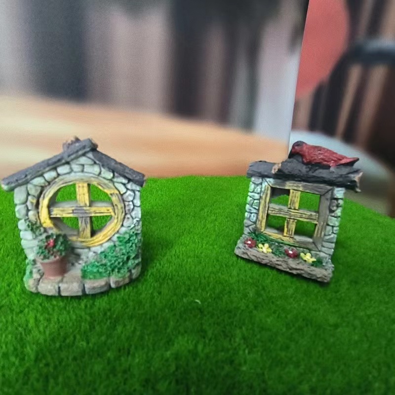 Pecera Decoración de paisajismo Simulación Pastoral Ventanas Pequeñas Accesorios para marcos de fotos Ventanas de resina y ventanas de arena Ventanas de flores pastorales