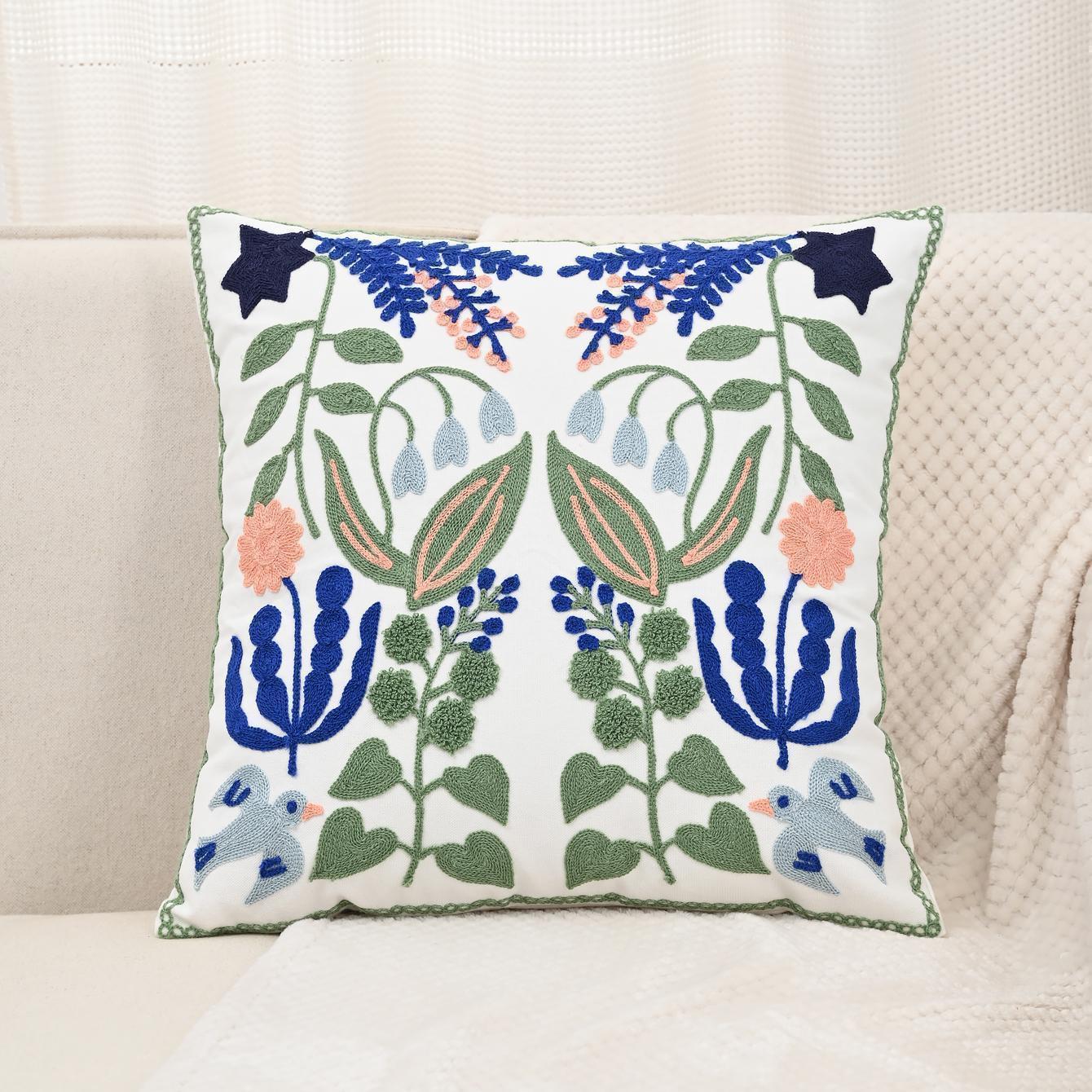 Nordic ins sala de estar toalla bordada sofá almohada cojín pequeño modelo fresco habitación almohada de respaldo de cabecera funda de almohada