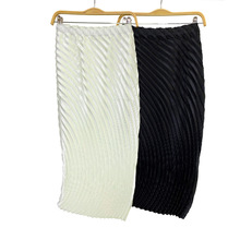 不规则手工半裙女装高级感2025新款纯色洋气褶皱纯色韩版半身裙女