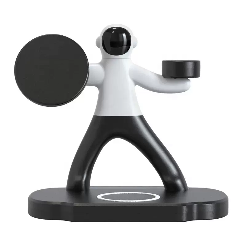 亚马逊热销现货三合一无线充电器 太空人多合一手机无线充电器