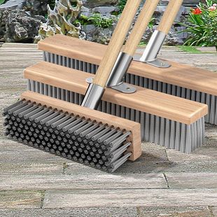 Moss Courtyard Floor Brush, Steel Wire Brush, Long Pole Floor Brush, Hard Bristle Cement Floor Exterior Wall Cleaning Brush, Thorough Cleaning