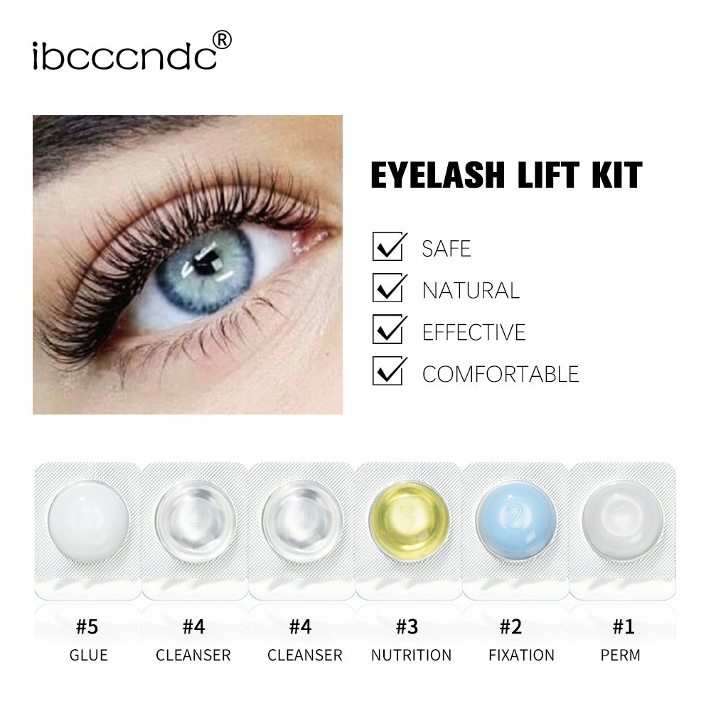 ibcccndc Eyelash perming set, disposable cold eyelash perming tool, simple eyelash perming and curling set Item Picture