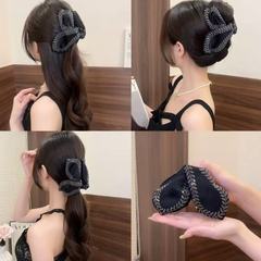韩式设计感叶片麦穗鲨鱼夹百搭高级感发卡后脑勺发抓布艺头饰