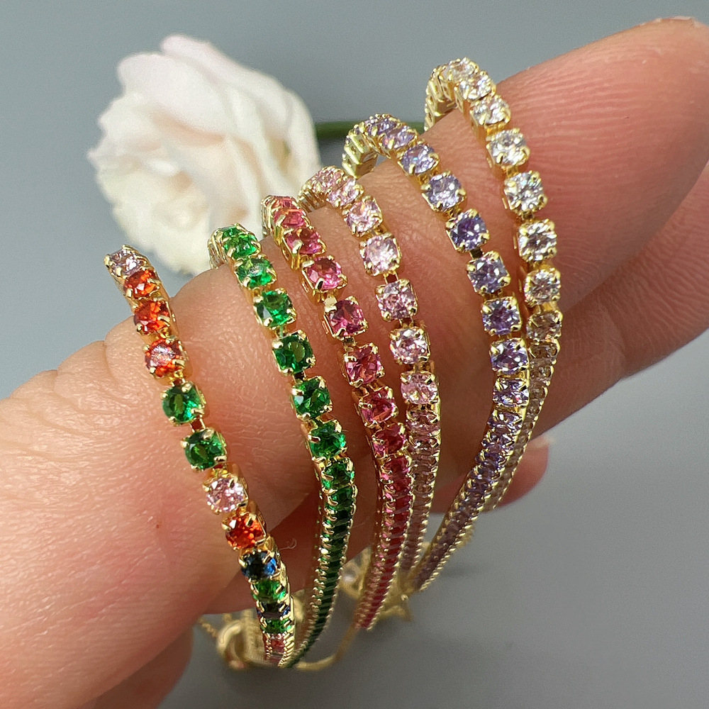 13g Weight Alloy Pendant Material Zircon Inlay Material Bracelets Classification Alloy Chain Material 1 Piece Quantity Holiday, Daily, Street Occasion Alloy Material Geometric Pattern Women's Gender Plating Design Elegant Style Elegant Geometric Zircon Alloy Wholesale Bracelets 3