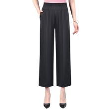 中年妈妈高品质仿真丝裤女夏季薄款中老年裤子夏天时尚西装直筒裤