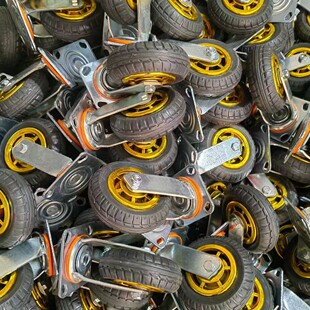 Industrial Casters Universal Wheels 4 Inches 5 Inches 6inch 8inch Multi-Model Silent Elastic Rubber Heavy-Duty Casters with Brakes