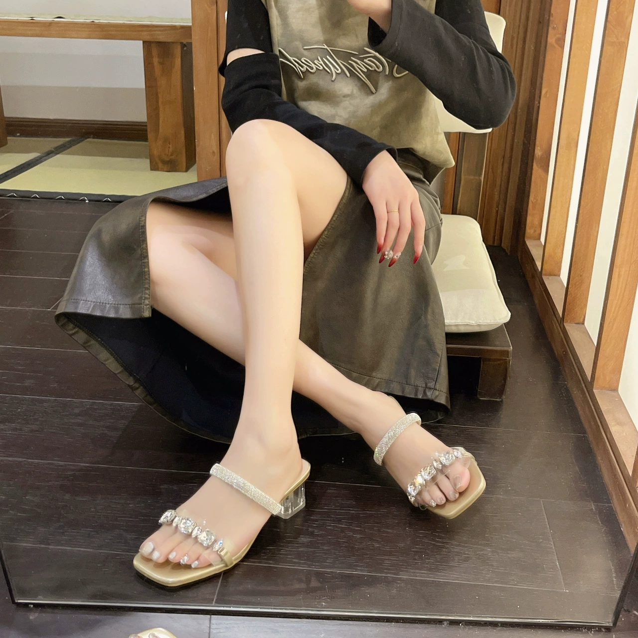 High slide, slippers, summer footwear for leisure, plus size