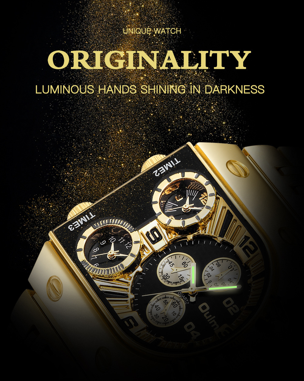 Reloj de hombre de cuarzo con múltiples zonas horarias y dial luz_voghion.com