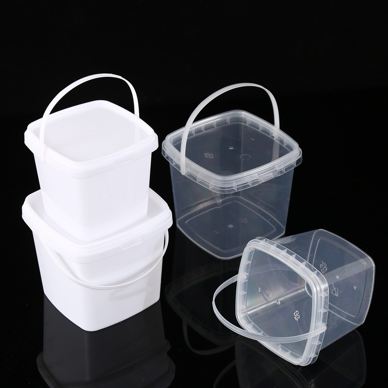 Factory sales wholesale square barrel transparent plastic barrel packaging barrel portable round barrel food small barrel chemical barrel pp with lid