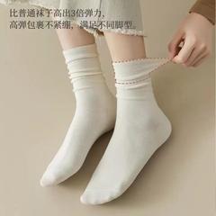 襪子女春夏日系堆堆襪ins潮純白色中筒襪秋冬鬆口月子襪女士長襪