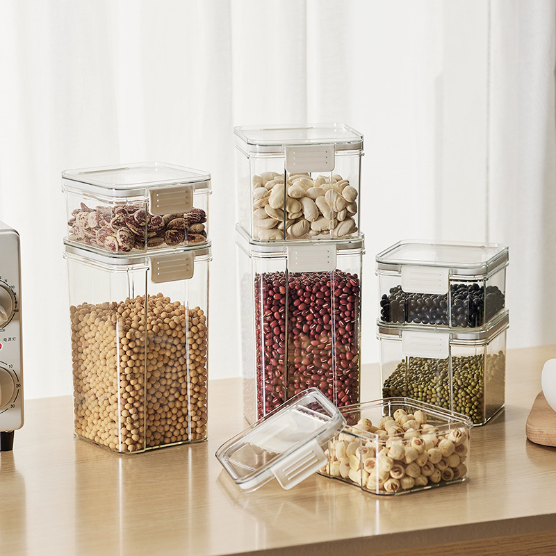 Caja de almacenamiento sellada de PET de grado alimenticio, almacenamiento de granos secos, tanque sellado, caja de almacenamiento para refrigerador doméstico