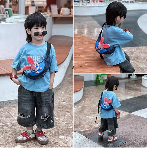 Children's Chest Bag Handsome Boys' Crossbody Bag Cute Cartoon All-match Girl's Waist Bag Baby's Mobile Phone Shoulder Bag
