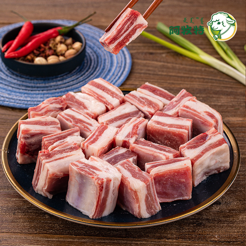 阿牧特羔羊寸排4斤羊排切块半排内蒙原切羊肋排国产羊排块冷冻