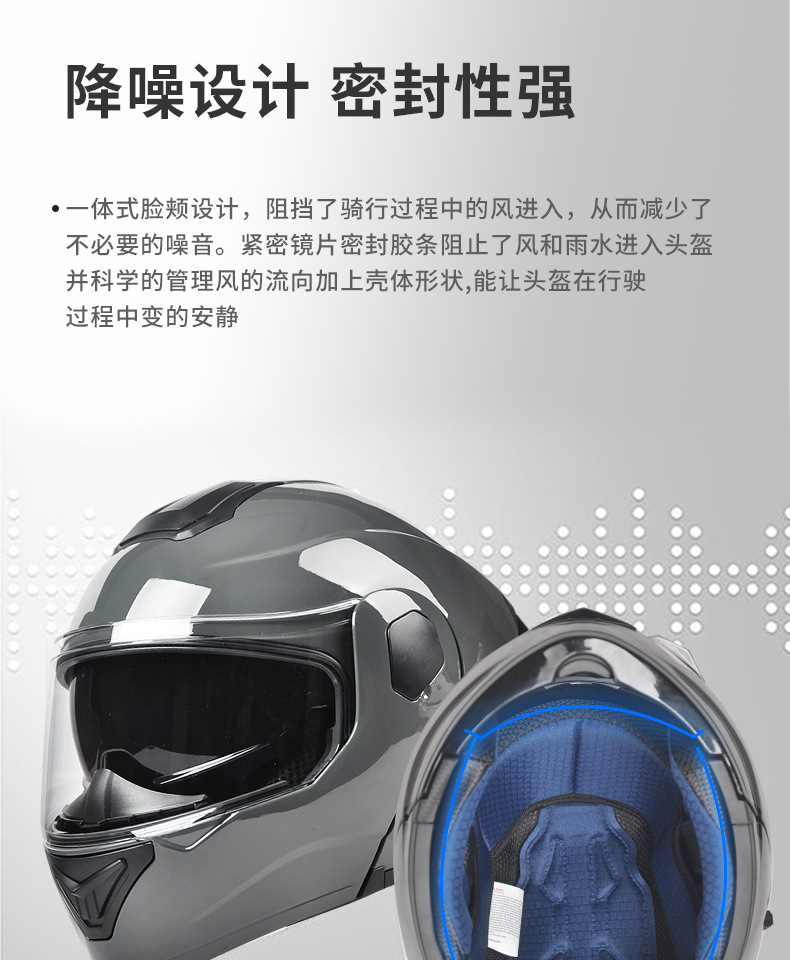 Ad Electric Motorcycle Helmet for Men and Women, All-Season Full-Face Helmet with 3C/Dot Certification, Flip-Up Helmet