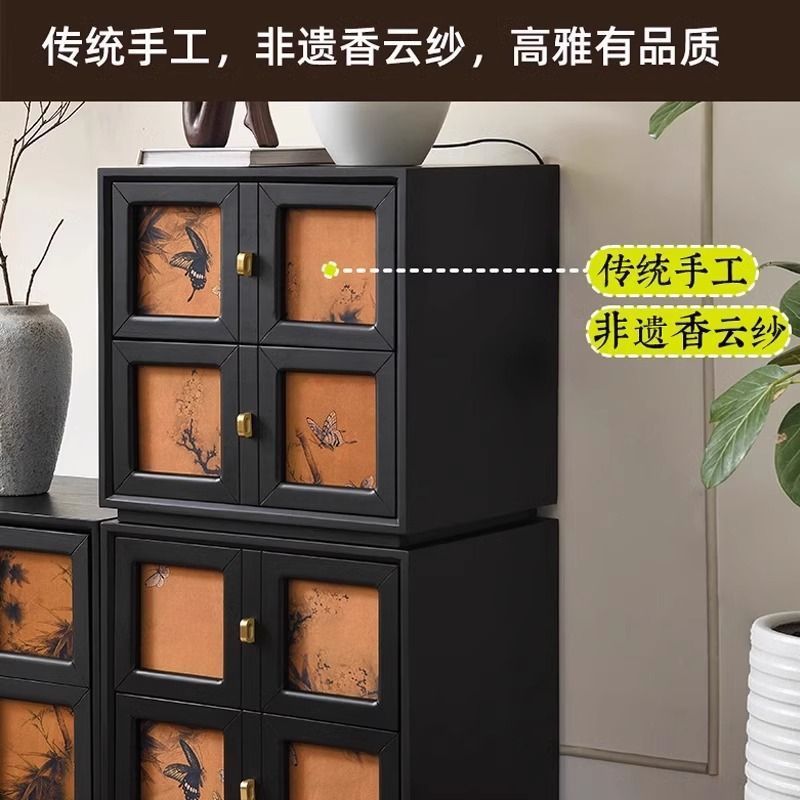 实木中古香云纱斗柜模块组合柜客厅复古卡门柜新中式电视柜床头柜|undefined
