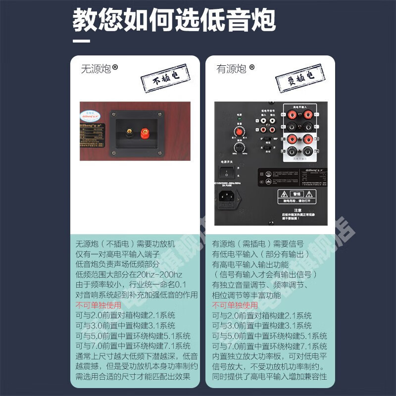 奇声 (qisheng) 無源超重サブウーファー8インチ10インチ12インチアクティブサブウーファー5.1家庭影|undefined