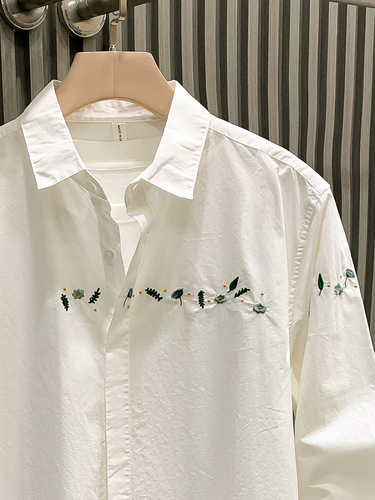 Cross-border fashion brand spring and autumn floral men's high-end minimalist light luxury men's long-sleeved cool stylish versatile shirt coat for women