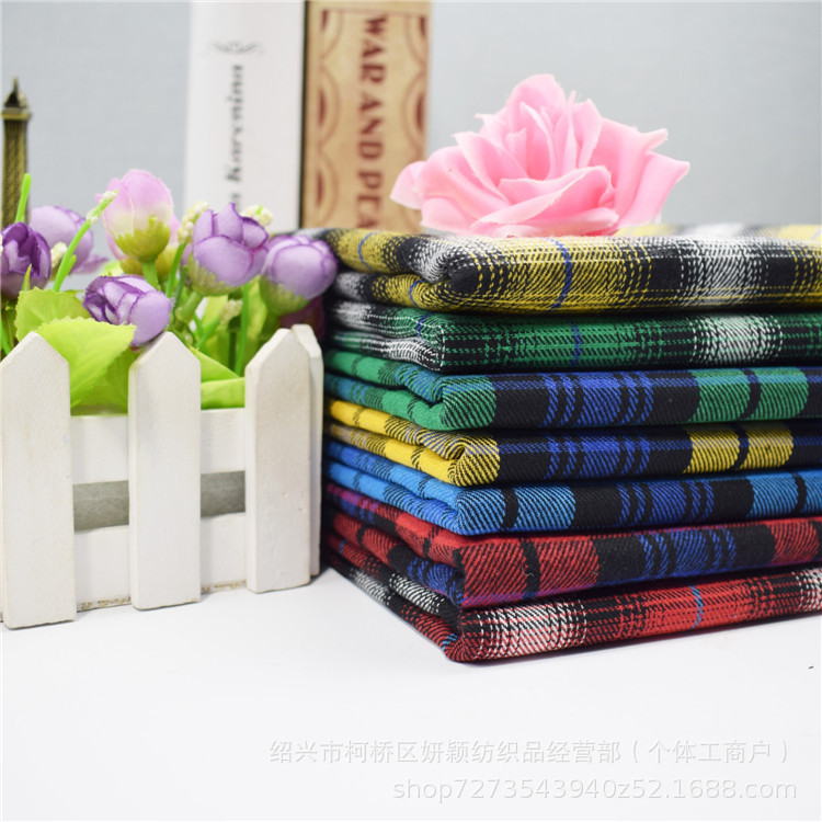 厂家直供 21支涤棉磨毛色织布 法兰绒条子面料 时尚工装衬衫面料