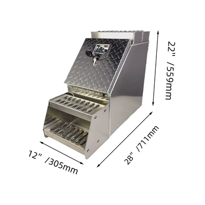 Cross-Border Hot-Selling Truck Aluminum Alloy Storage Step Toolbox with Bottom Opening Step Storage Box Vehicle Storage Manufacturer (Repair kit) - down-door-step-storage-box-122822