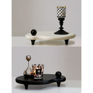 French Aromatherapy Tray Cream Style Retro Black Candle Tray Entrance Storage Desktop Decoration