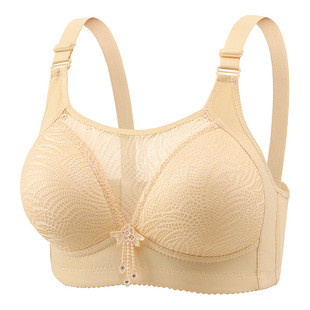 2025 New Large Size Thin Anti-Glare Push-Up Comfortable Underwear Bra Without Rims for Spring and Summer Women