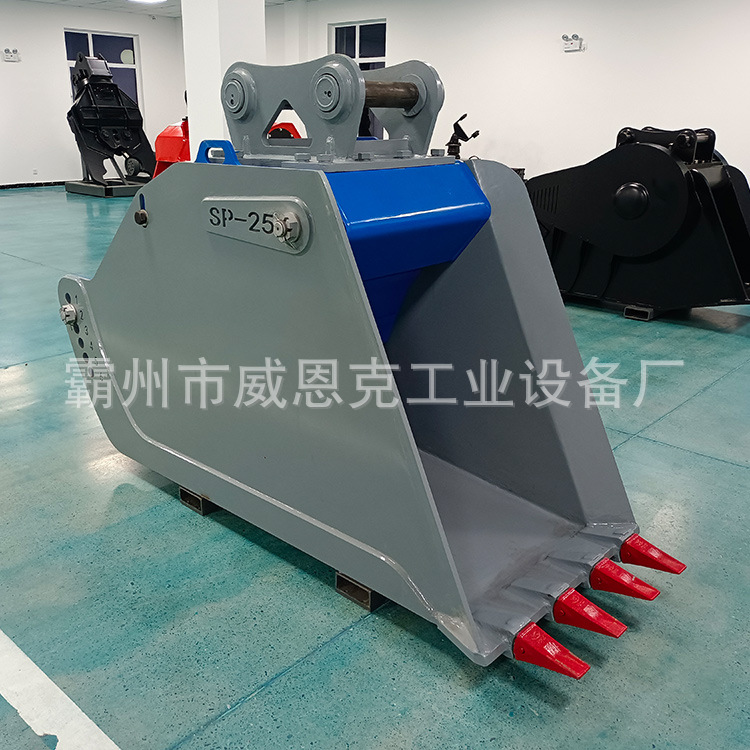 挖机鄂式破碎斗液压双轴破碎斗斗 建筑工程青石粉碎斗移动碎石斗