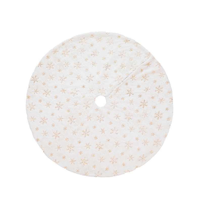Falda para árbol de Navidad transfronteriza, falda para árbol de lentejuelas con copos de nieve nacarados, falda para árbol bordada de felpa blanca, decoración para árbol de Navidad