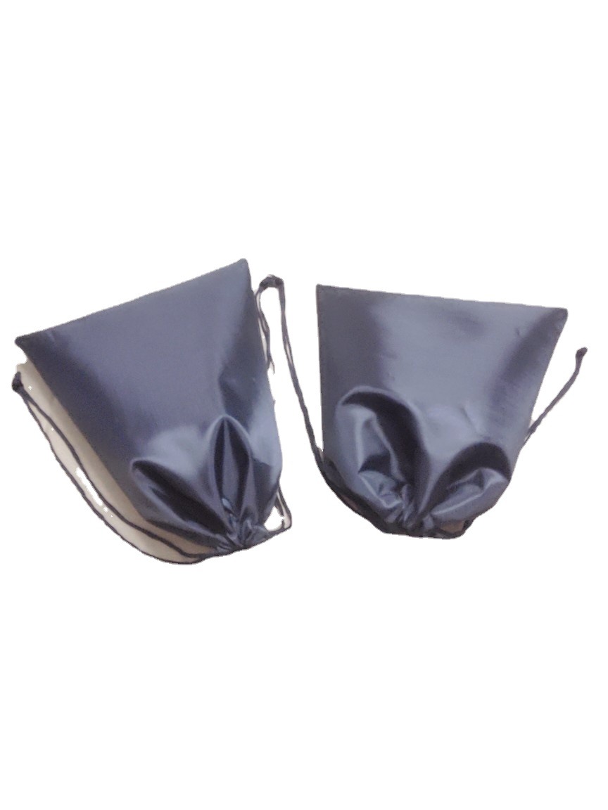 束口袋黑色 210D涤纶索绳袋 纯色空白收口抽绳袋现货产品包装袋