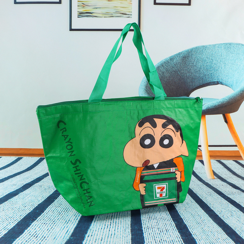 编织铝箔保温袋pp塑料保鲜手提礼品袋户外加厚便携定制logo批发