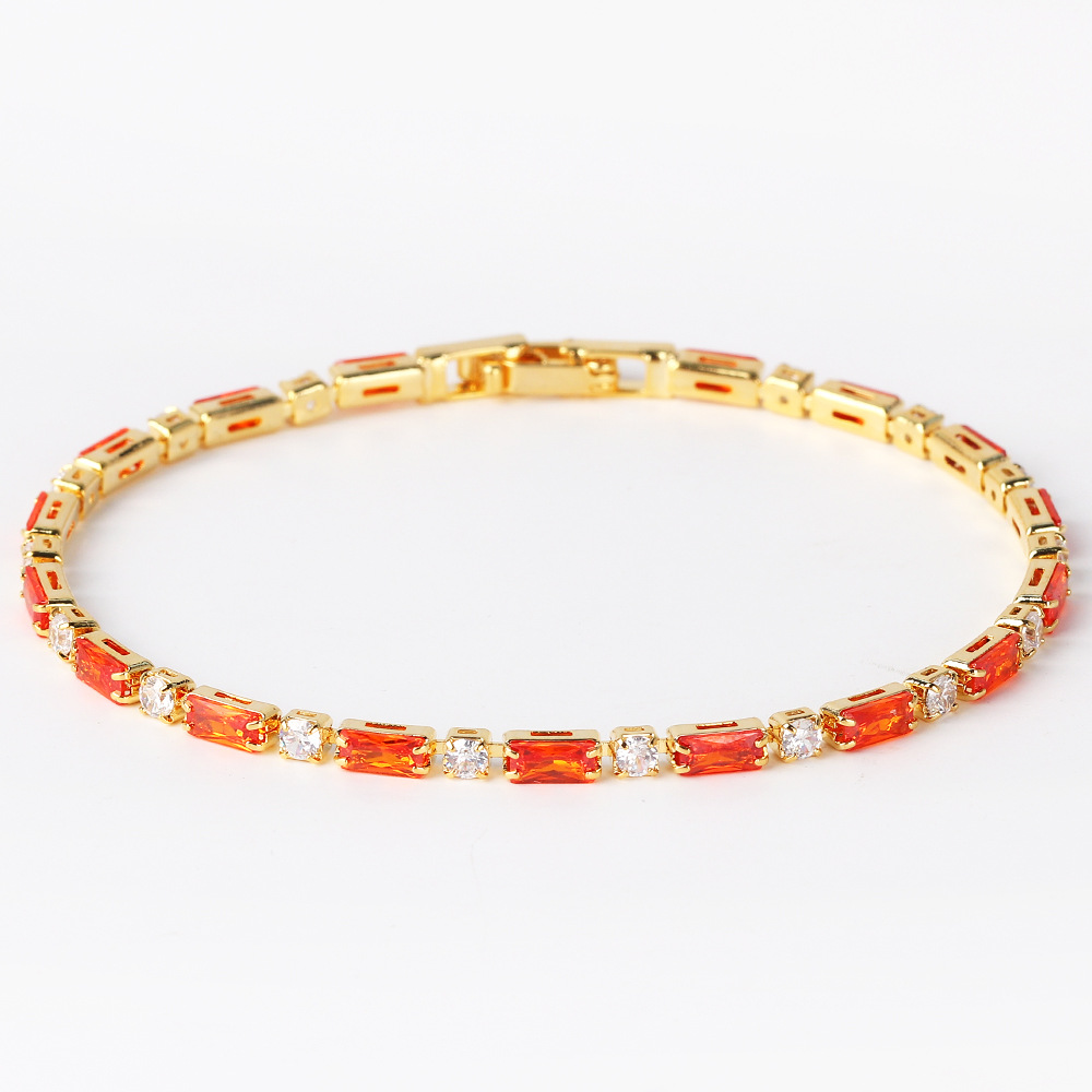 5g Weight Copper Pendant Material Zircon Inlay Material Bracelets Classification Copper Chain Material 1 Piece Quantity Holiday, Travel, Daily Occasion Copper Material Geometric Pattern Women's Gender Plating Design Casual, Simple Style, Streetwear Style Copper Plating Geometric Zircon Bracelets 4