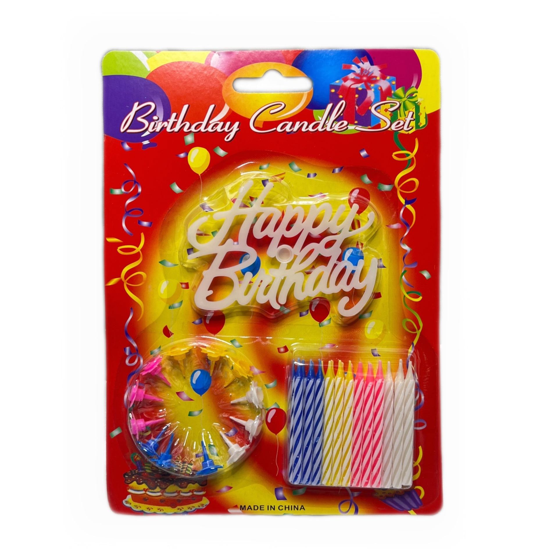 Inglés tarjeta de cumpleaños vela juego de tarjetas con base creativo pastel de cumpleaños vela al por mayor hilo de color