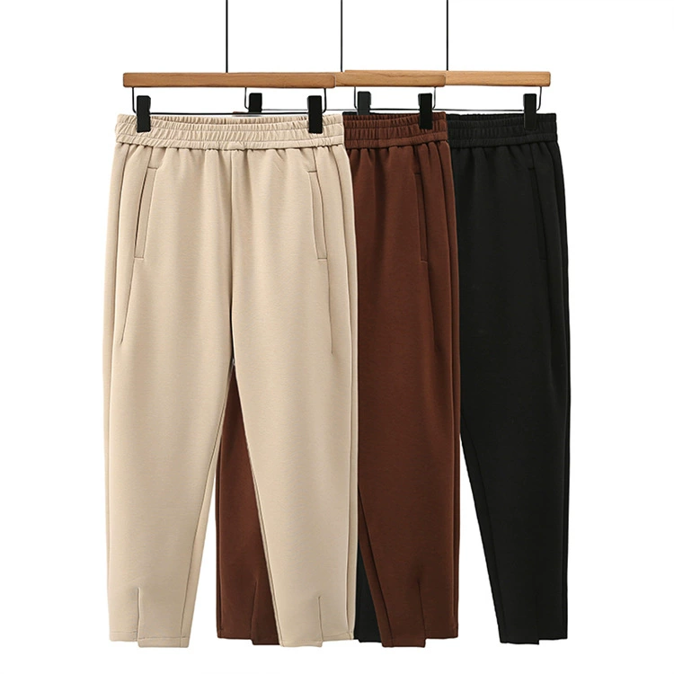 Простые повседневные женские брюки больших размеров 200 кг, Осенние штаны с круглыми девушками Joker, тонкие эластичные штаны с высокой талией, брюки из Харлана 8539