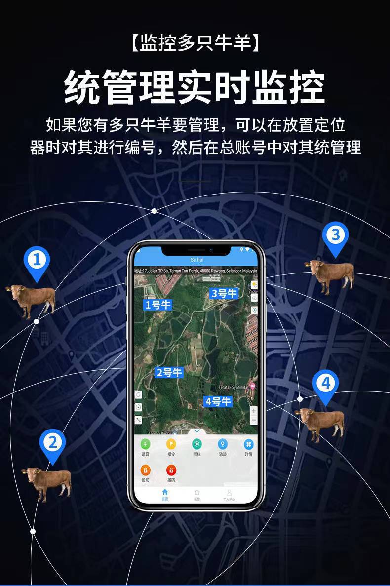 4g Cattle and Sheep Tracker for Mountain Grazing, Gps Beidou Satellite Tracking, Anti-Loss and Anti-Theft Animal Tracking Device