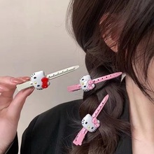 可爱小猫咪粉色无痕发夹女前额发根蓬松夹化妆鸭嘴夹子头饰发卡夏